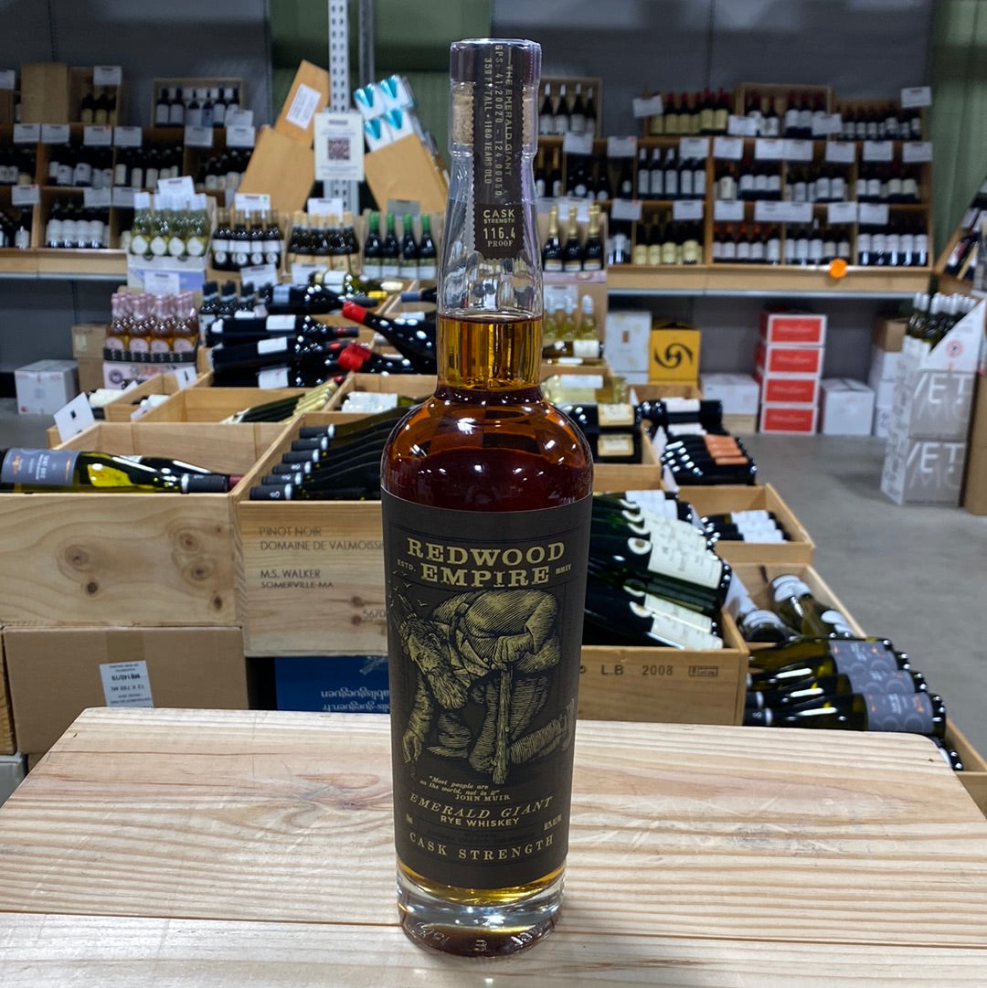Redwood Empire Emerald Giant Cask Strength Rye Whiskey (Black
