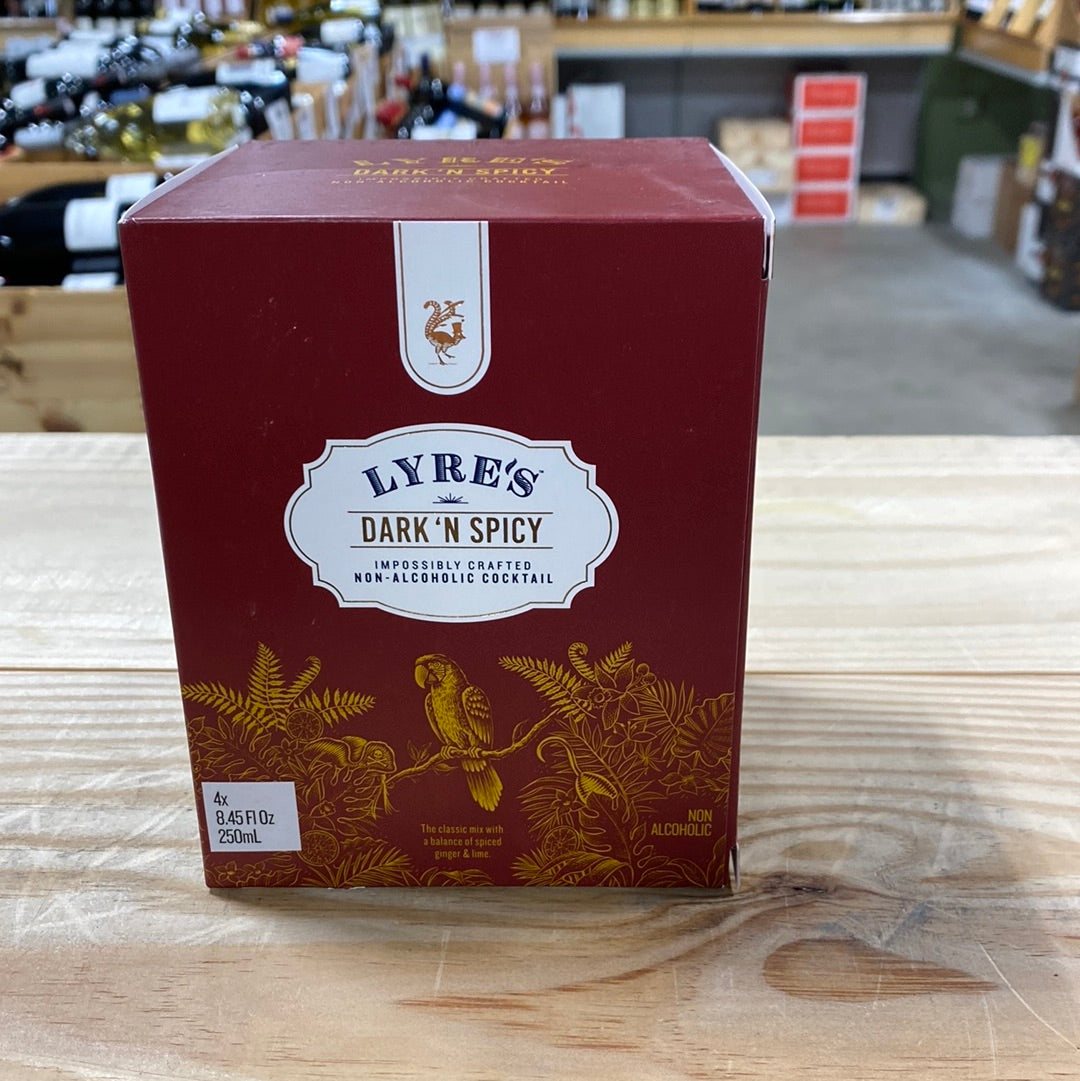 Lyre's Dark N Spicy Non Alcohol Spirit 250ml 4 Pk Cans