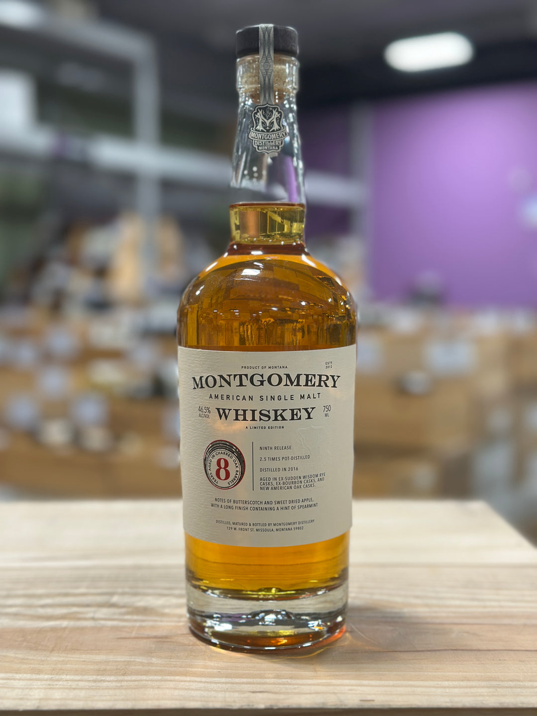 Montgomery 8 Year Old  American Single Malt Whiskey