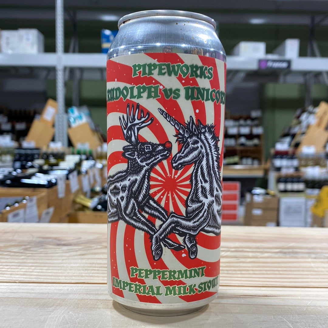 Pipeworks Rudolph vs. Unicorn Imperial Milk Stout 16oz Single Cans