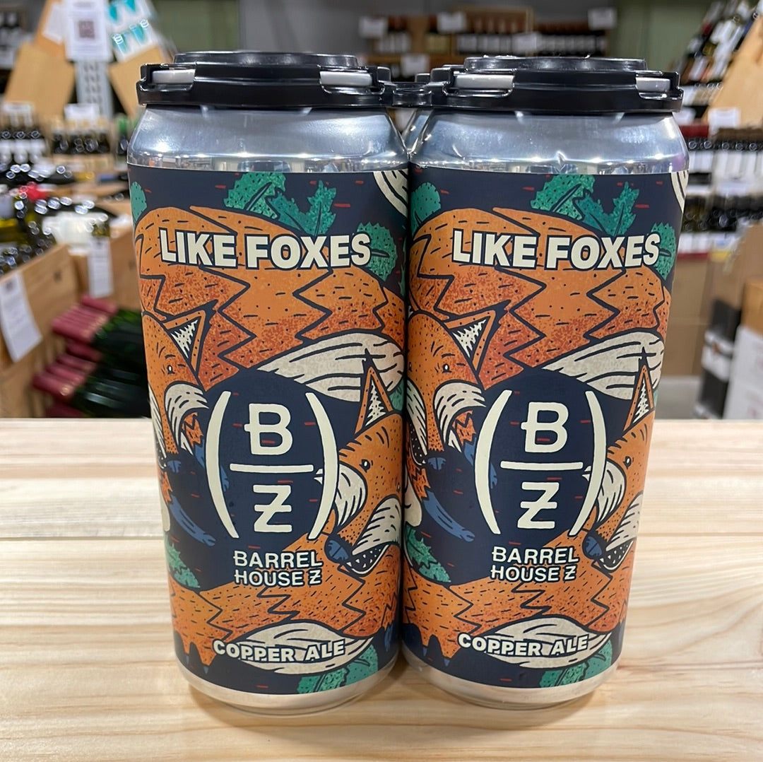 Barrel House Z Like Foxes Copper Ale 4 Pk Cans