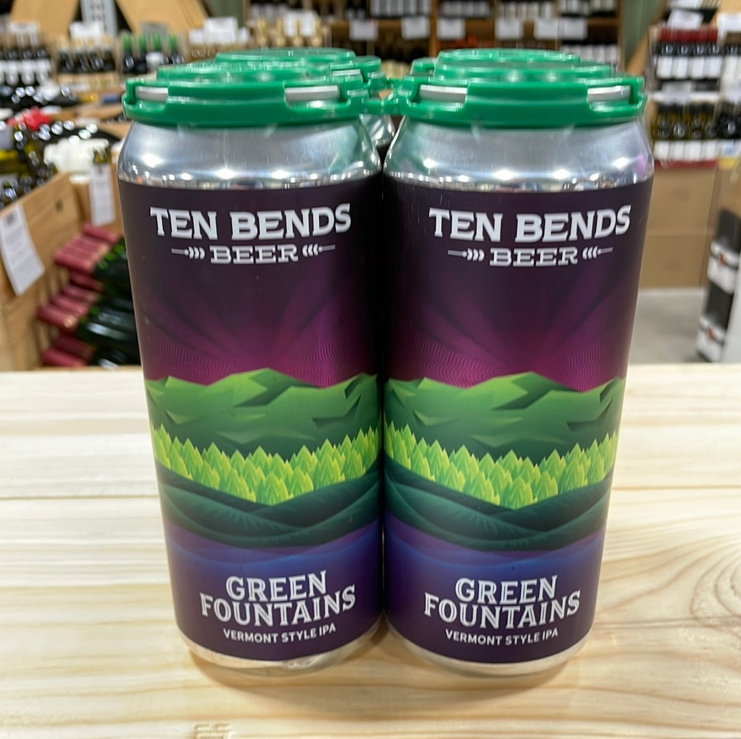 Ten Bends Green Fountains Vt. Style IPA 16oz 4Pk Cans