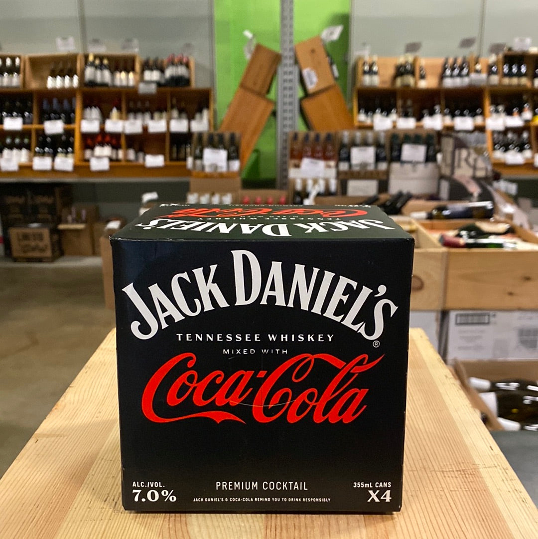 Jack Daniels & Zero Coca Cola  4/12 oz Cans