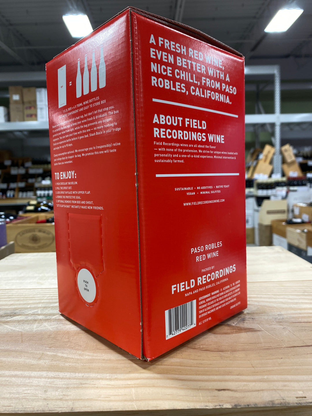 Field Recordings BOXIE Chillable Red Wine- Central Coast, CA 3L BIB