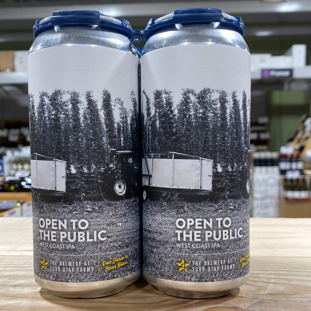 Berkshire Brewing Four Star Open to Public West Coast IPA 16oz 6 Pk Cans