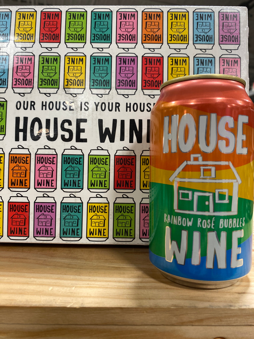 House Wine Rose Rainbow Bubbles California, USA (12oz Can)
