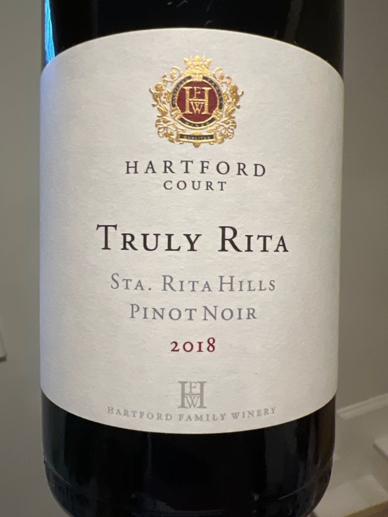 Hartford Court Truly Rita Pinot Noir Pinot Noir Sta. Rita Hills, CA 2018