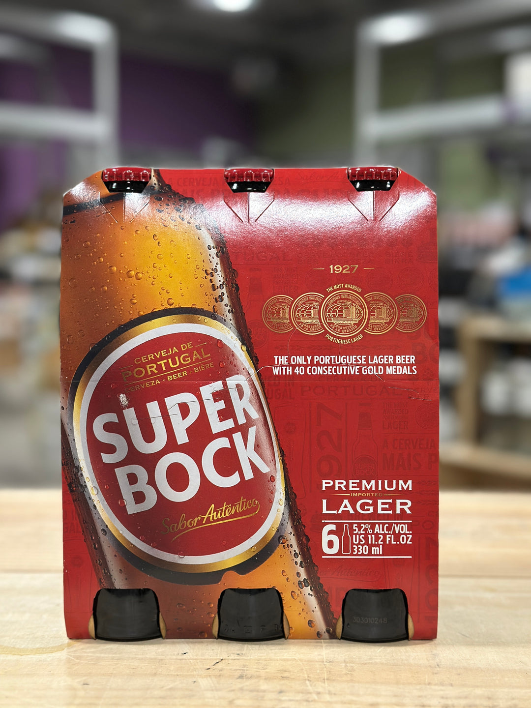 Super Bock Beer Portugal 6 Pk 11.20oz Bottles