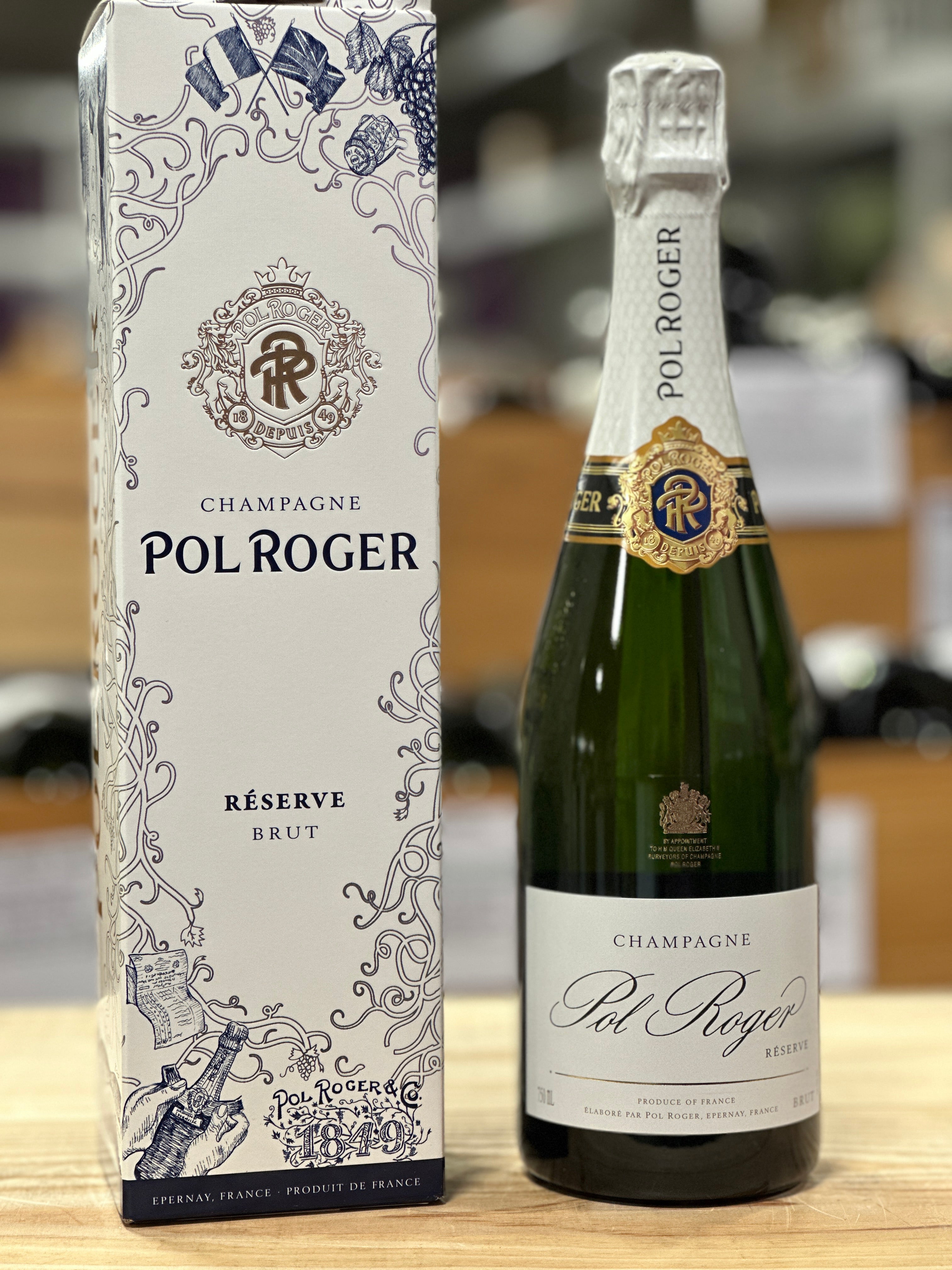 6本まとめて　Pol Roger Réserve Brut シャンパン Pol Roger Brut Reserve, Champagne, France with Gift Box – Bin Ends