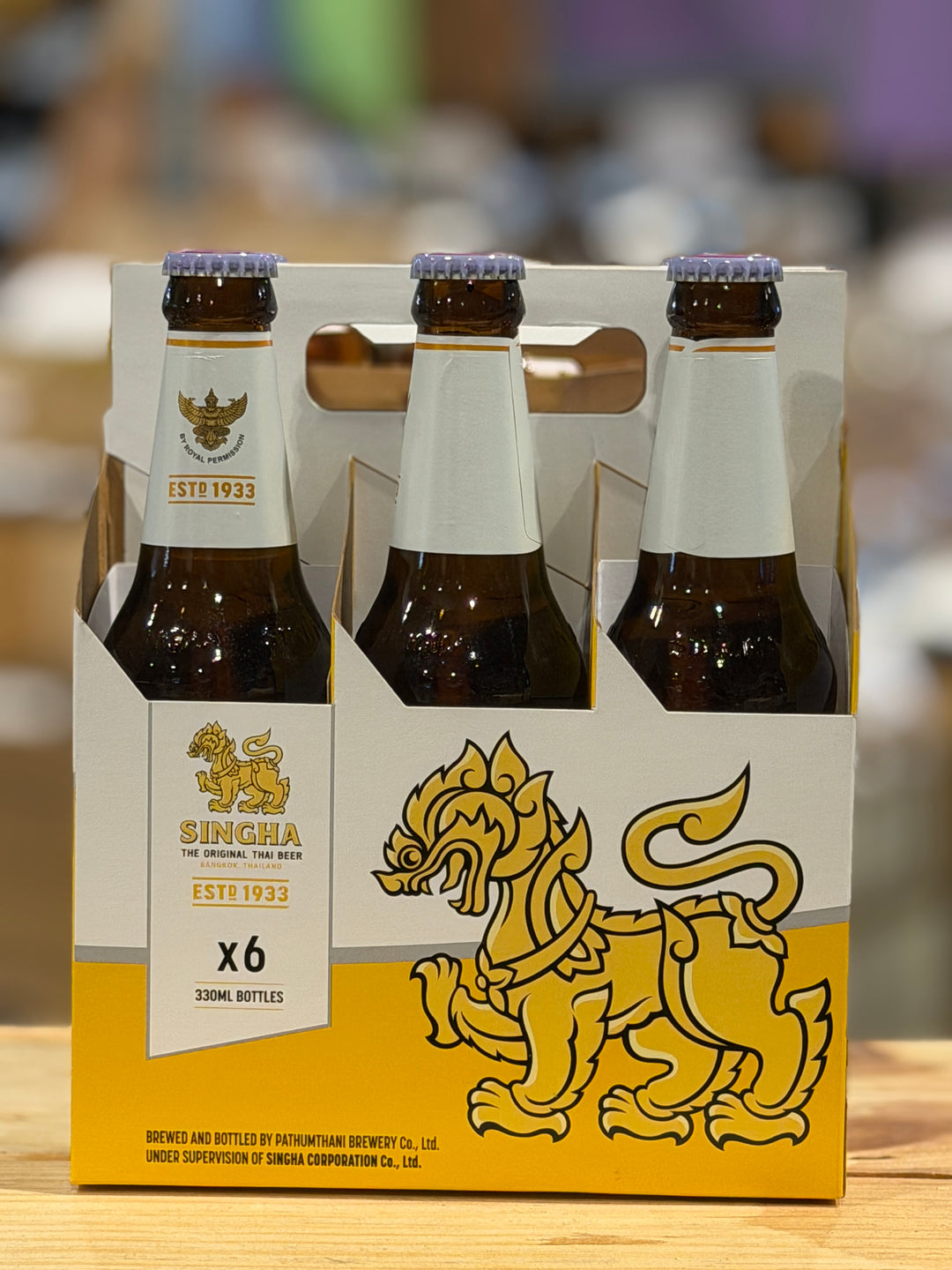 Singha Thai Beer 6 Pk 12 oz Bottles