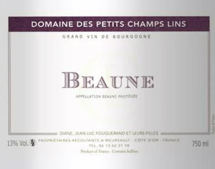 QQ04 Domaine Des Petits Champs Lins Beaune Burgundy, France