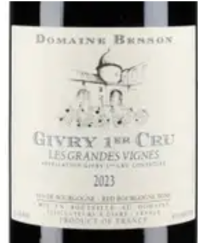 Domaine Besson Givry 1er Cru Les Grandes Vignes Burgundy, France