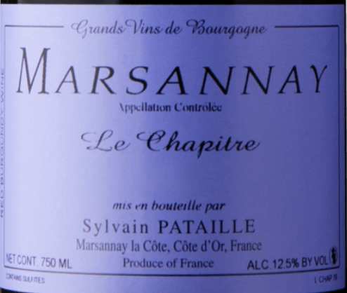 Domaine Sylvain Pataille Marsannay Le Chapitre Burgundy, France