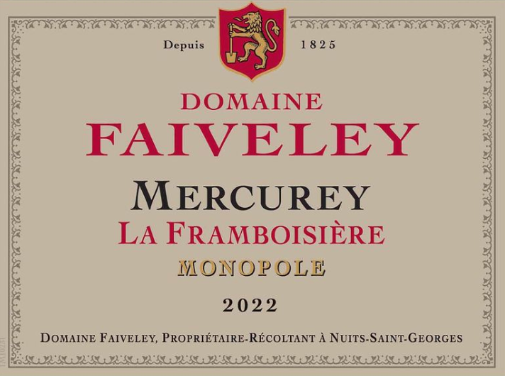 Domaine Faiveley Mercurey La Framboisiere Monopole Burgundy, France