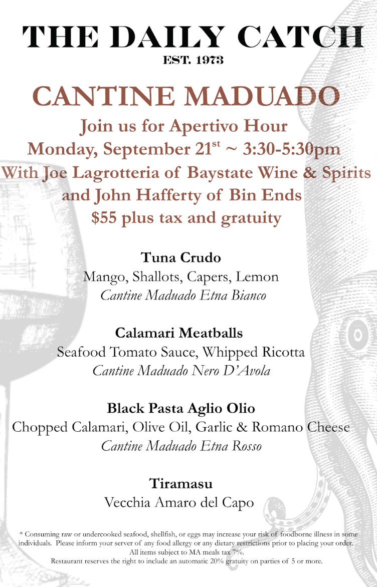 Apertivo Hour at the Daily Catch on the Waterfront - Reservations Only