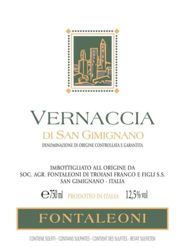 Fontaleoni Vernaccia di San Gimignano Tuscany, Italy